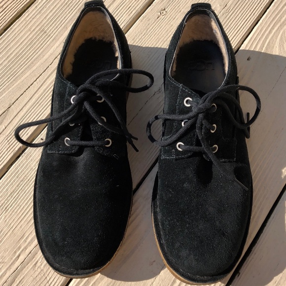 UGG Other - UGG Men’s Suede Oxford Lace-up Shoes, Black, 9